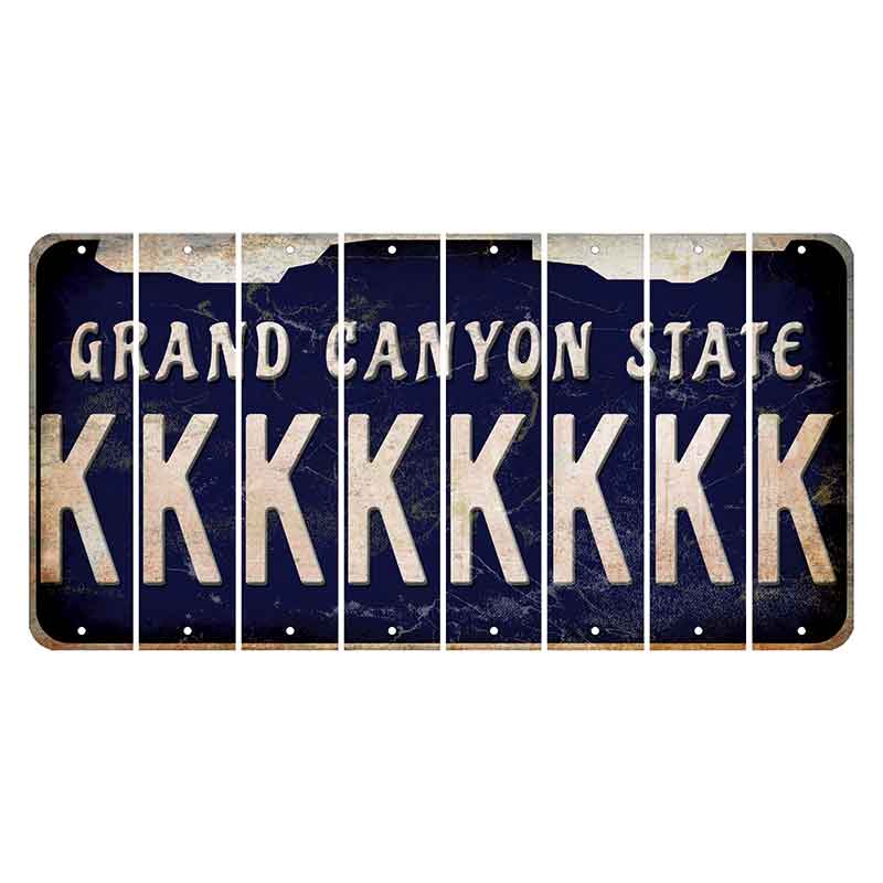 Arizona Navy Cut License Plate Strips (Set of 8) K