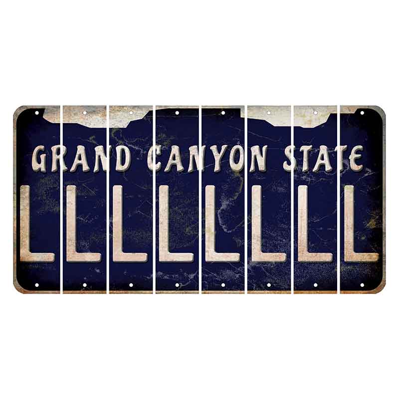 Arizona Navy Cut License Plate Strips (Set of 8) L