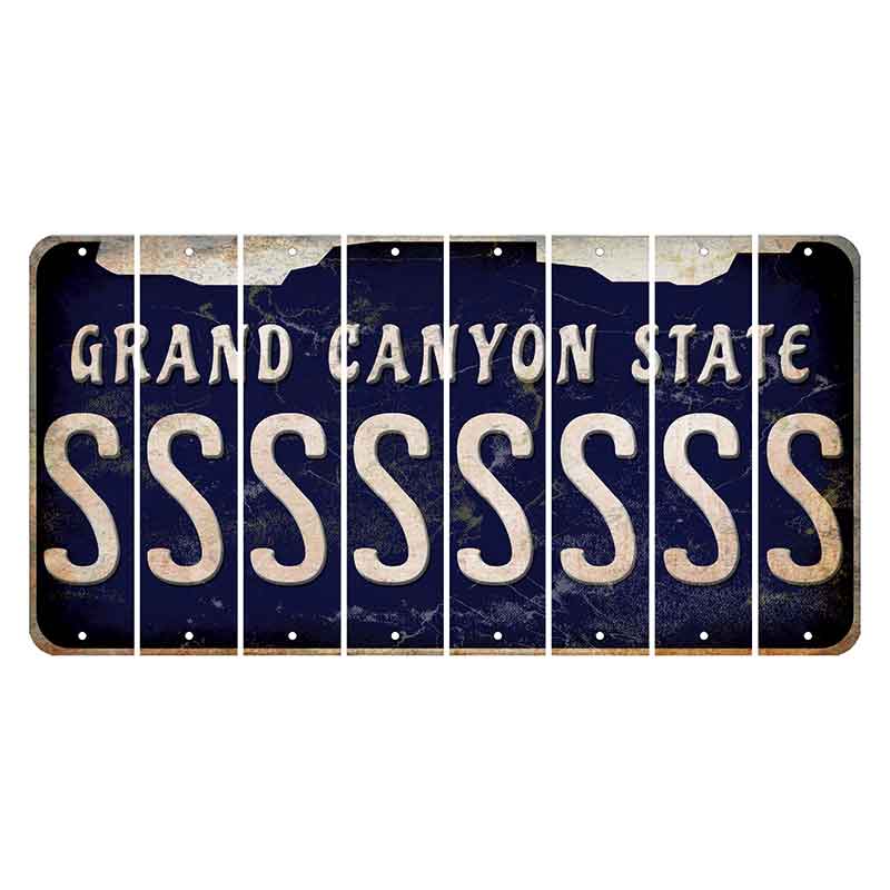 Arizona Navy Cut License Plate Strips (Set of 8) S