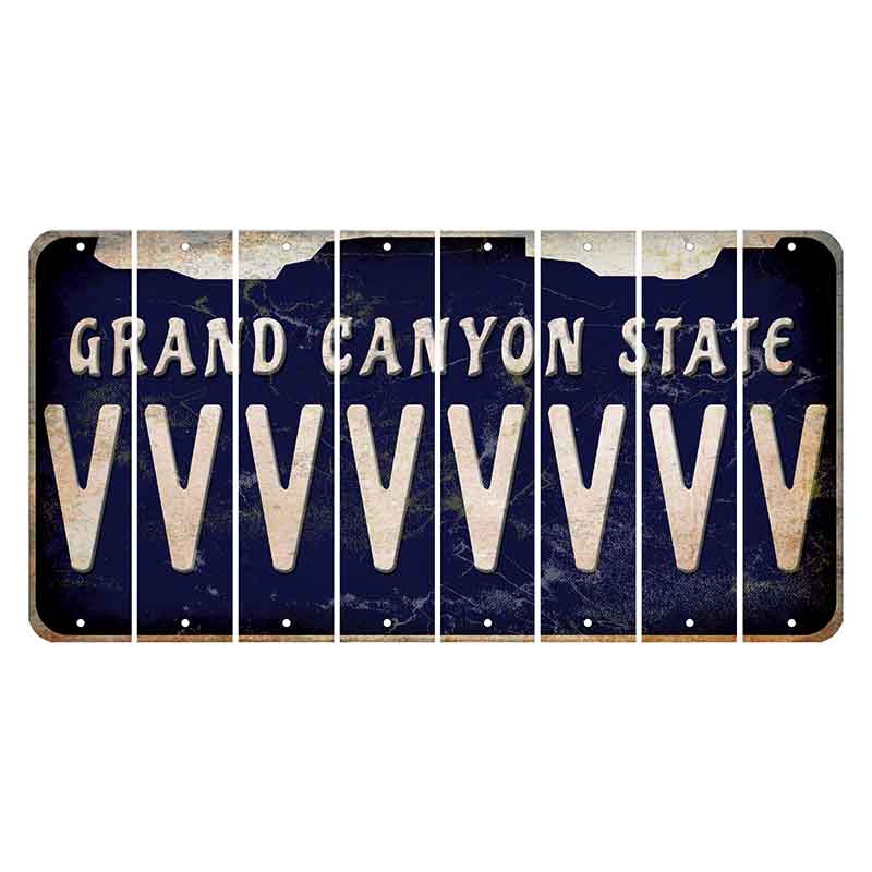Arizona Navy Cut License Plate Strips (Set of 8) V