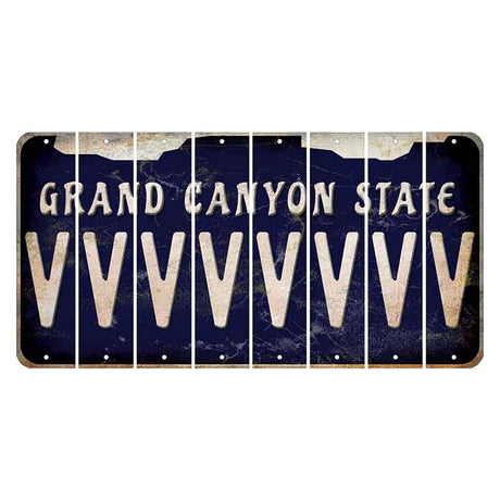 Arizona Navy Cut License Plate Strips (Set of 8) V