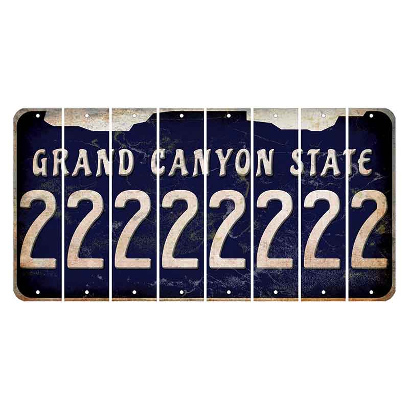 Arizona Navy Cut License Plate Strips (Set of 8) 2