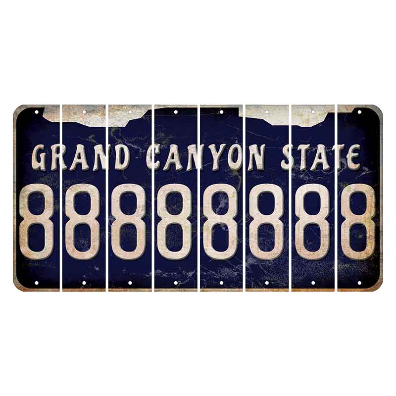 Arizona Navy Cut License Plate Strips (Set of 8) 8