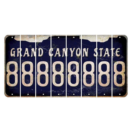 Arizona Navy Cut License Plate Strips (Set of 8) 8