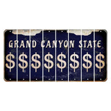 Arizona Navy Cut License Plate Strips (Set of 8) Dollar Sign