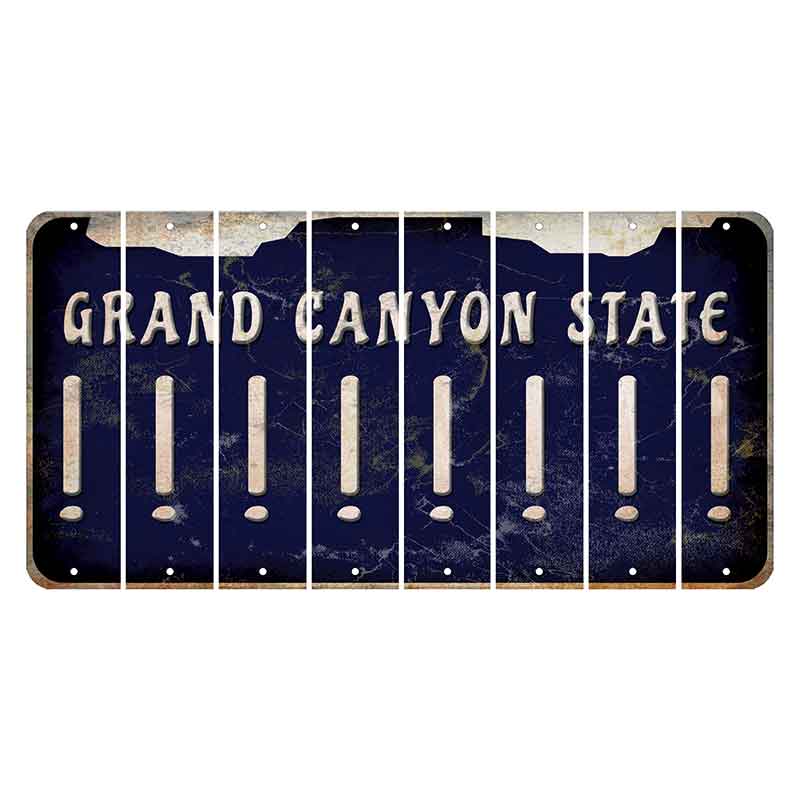 Arizona Navy Cut License Plate Strips (Set of 8) Exclamation Point