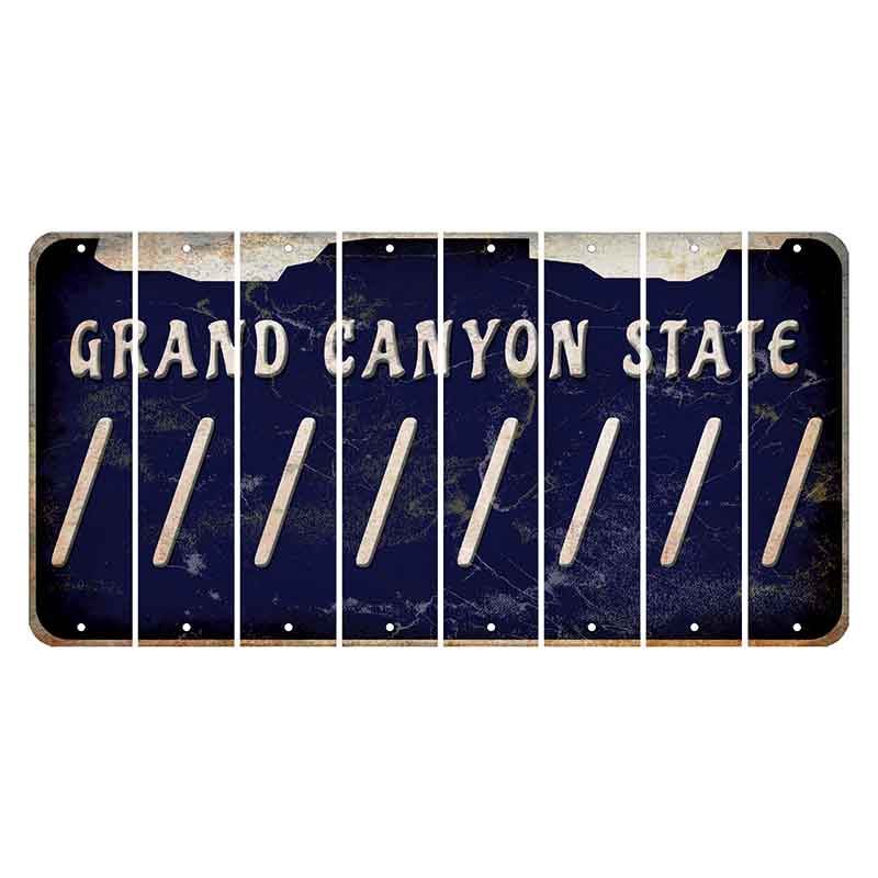 Arizona Navy Cut License Plate Strips (Set of 8) Forward Slash