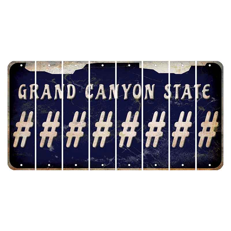 Arizona Navy Cut License Plate Strips (Set of 8) Hashtag