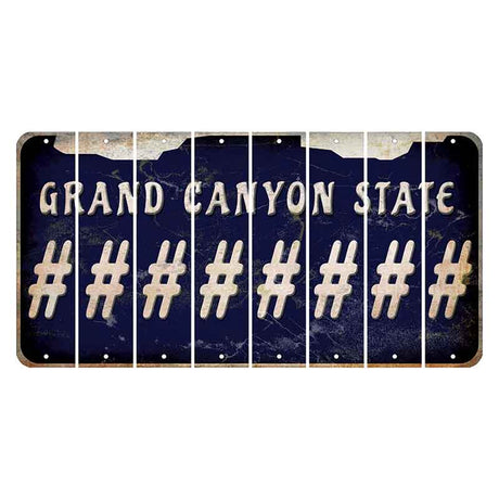 Arizona Navy Cut License Plate Strips (Set of 8) Hashtag