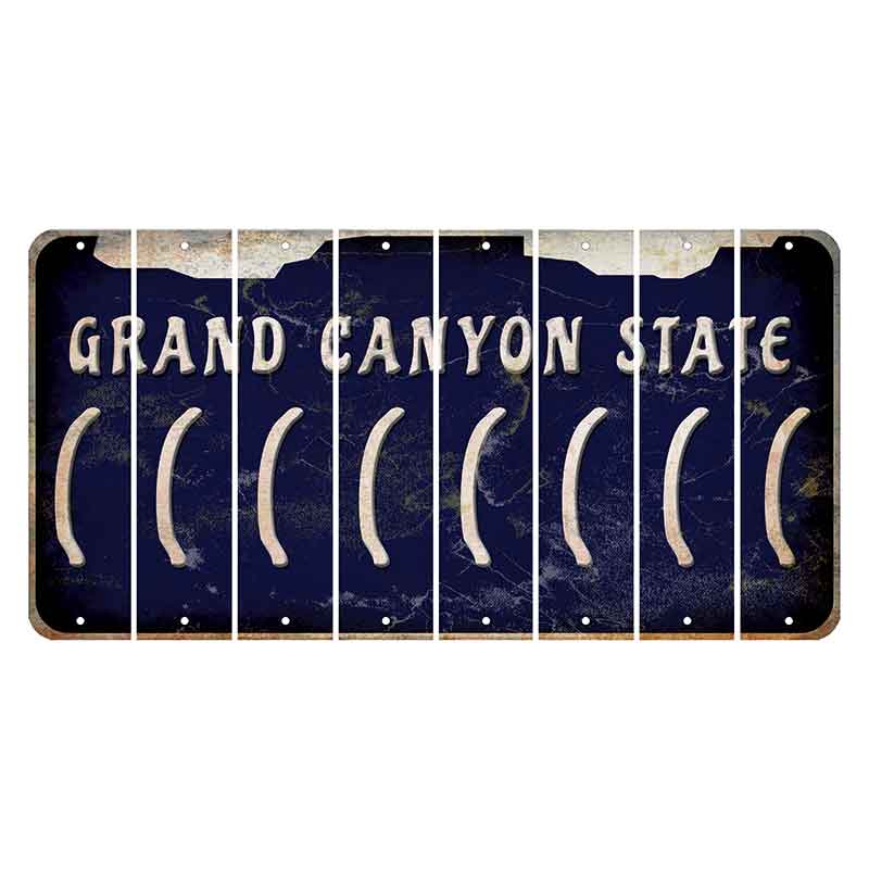 Arizona Navy Cut License Plate Strips (Set of 8) Parenthesis - Left