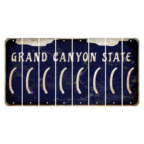 Arizona Navy Cut License Plate Strips (Set of 8) Parenthesis - Left