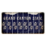 Arizona Navy Cut License Plate Strips (Set of 8) Percent Sign