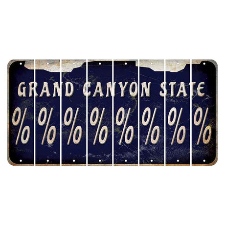 Arizona Navy Cut License Plate Strips (Set of 8) Percent Sign