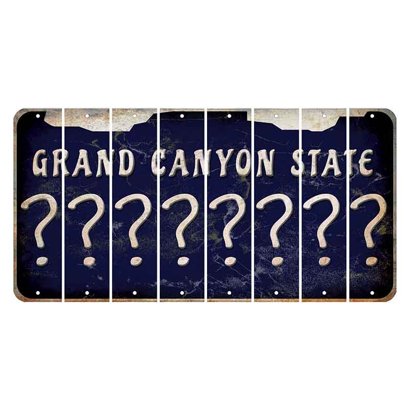 Arizona Navy Cut License Plate Strips (Set of 8) Question Mark