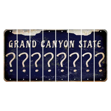Arizona Navy Cut License Plate Strips (Set of 8) Question Mark