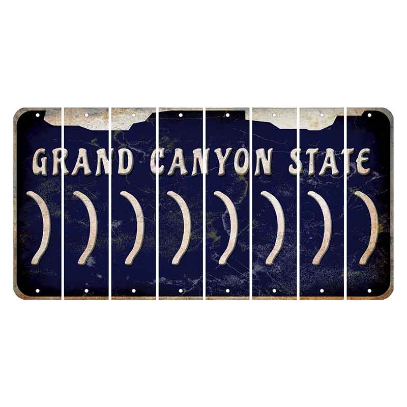 Arizona Navy Cut License Plate Strips (Set of 8) Parenthesis - Right