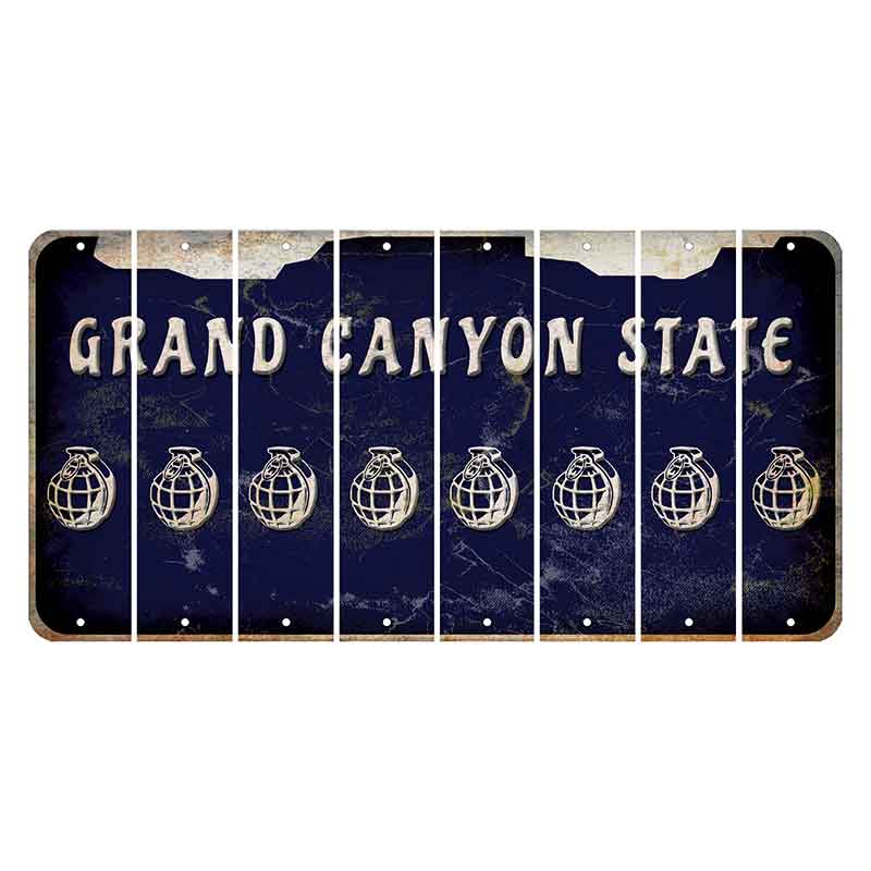 Arizona Navy Cut License Plate Strips (Set of 8) Grenade