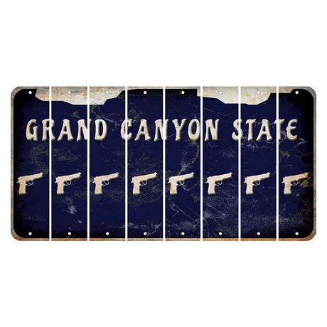 Arizona Navy Cut License Plate Strips (Set of 8) Handgun