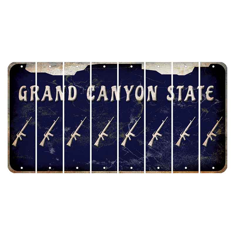 Arizona Navy Cut License Plate Strips (Set of 8) Rifle