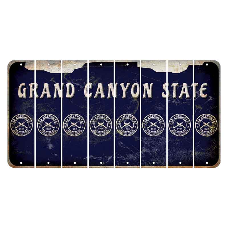 Arizona Navy Cut License Plate Strips (Set of 8) 2nd Amendment