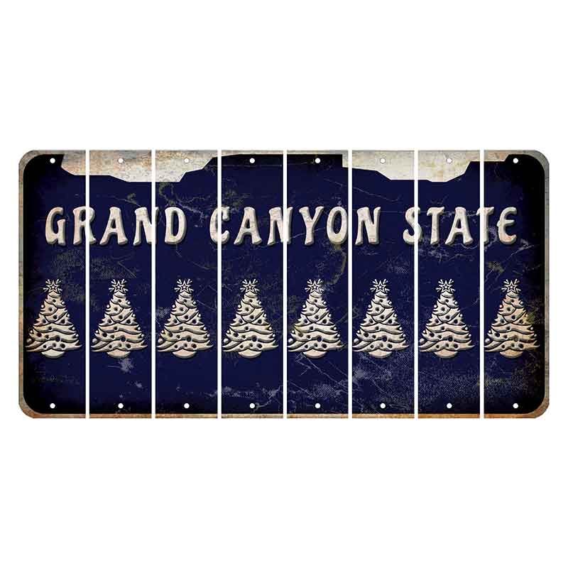 Arizona Navy Cut License Plate Strips (Set of 8) Christmas Tree