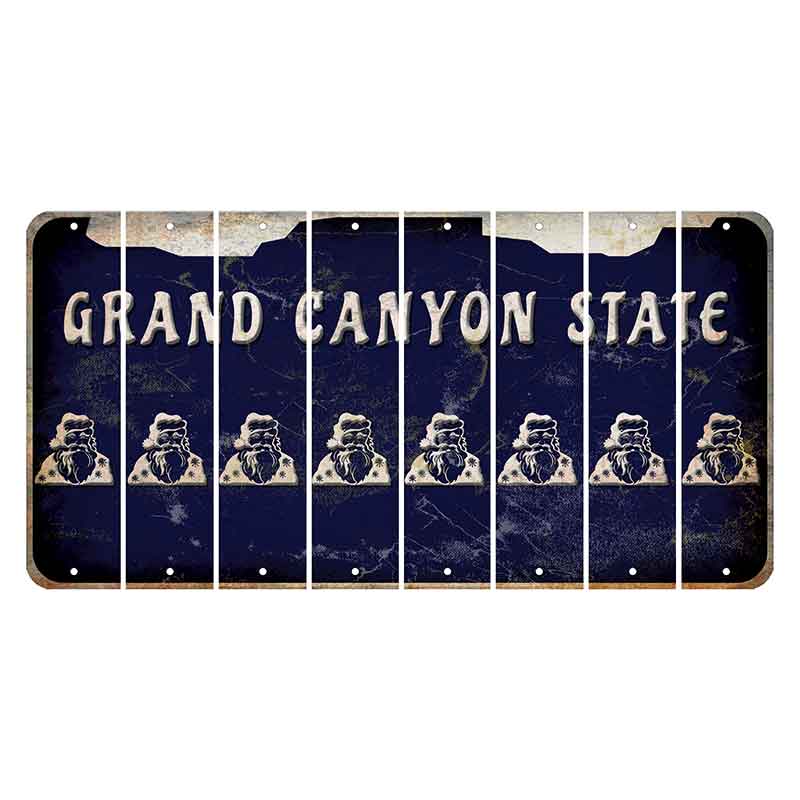 Arizona Navy Cut License Plate Strips (Set of 8) Santa Claus