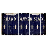 Arizona Navy Cut License Plate Strips (Set of 8) Cross