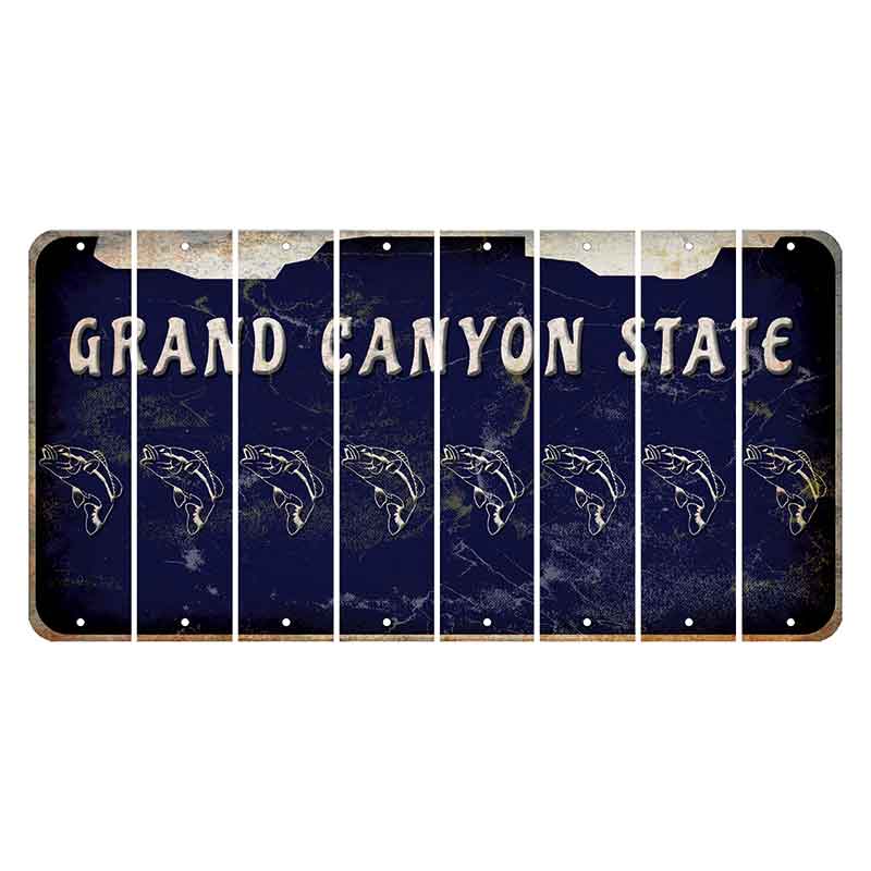 Arizona Navy Cut License Plate Strips (Set of 8) Fish