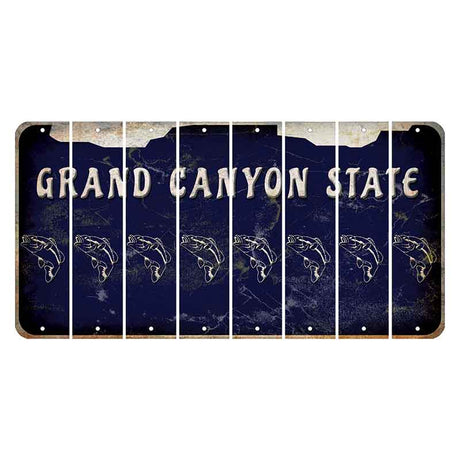 Arizona Navy Cut License Plate Strips (Set of 8) Fish