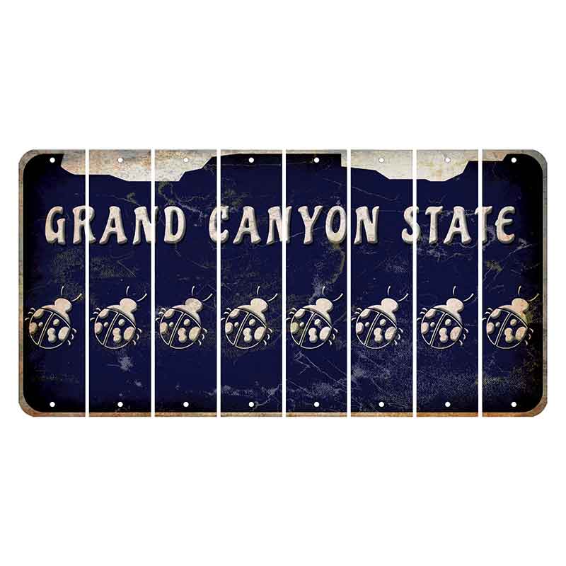 Arizona Navy Cut License Plate Strips (Set of 8) Ladybug