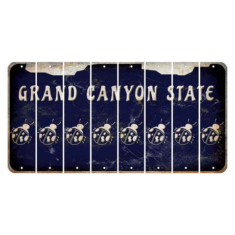 Arizona Navy Cut License Plate Strips (Set of 8) Ladybug