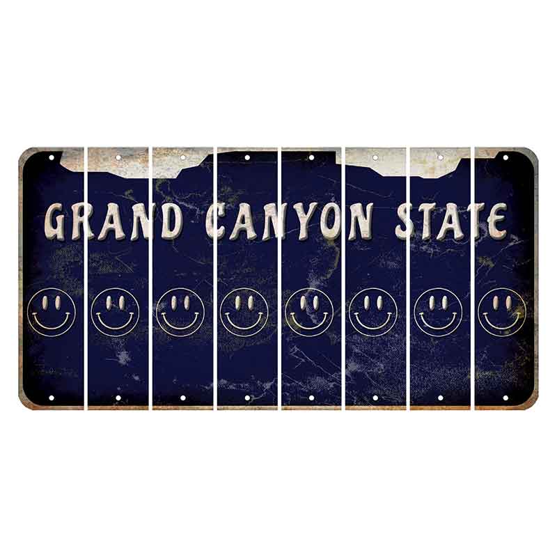 Arizona Navy Cut License Plate Strips (Set of 8) Smiley Face