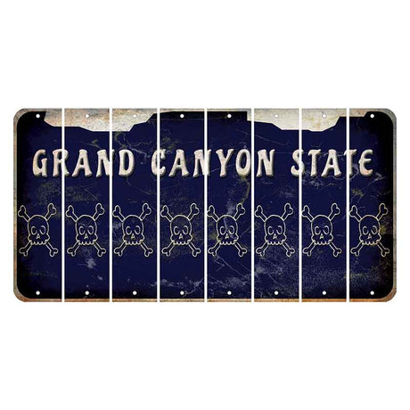 Arizona Navy Cut License Plate Strips (Set of 8) Skull & Bones