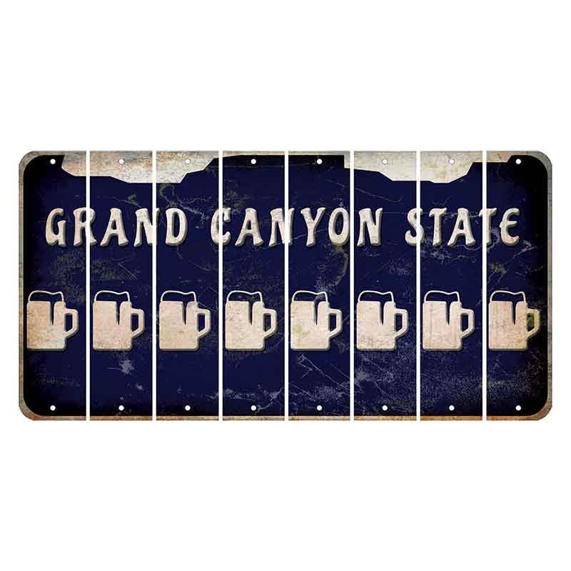 Arizona Navy Cut License Plate Strips (Set of 8) Beer Mug