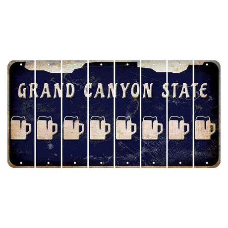 Arizona Navy Cut License Plate Strips (Set of 8) Beer Mug