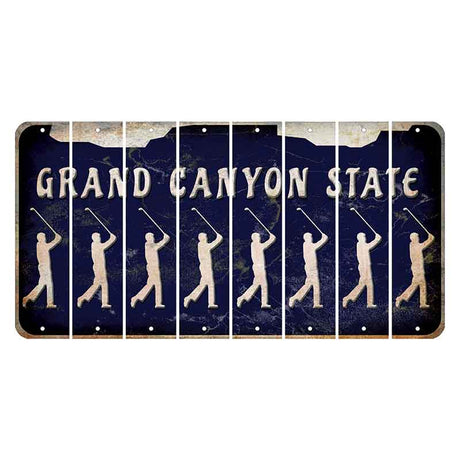 Arizona Navy Cut License Plate Strips (Set of 8) Male Golfer