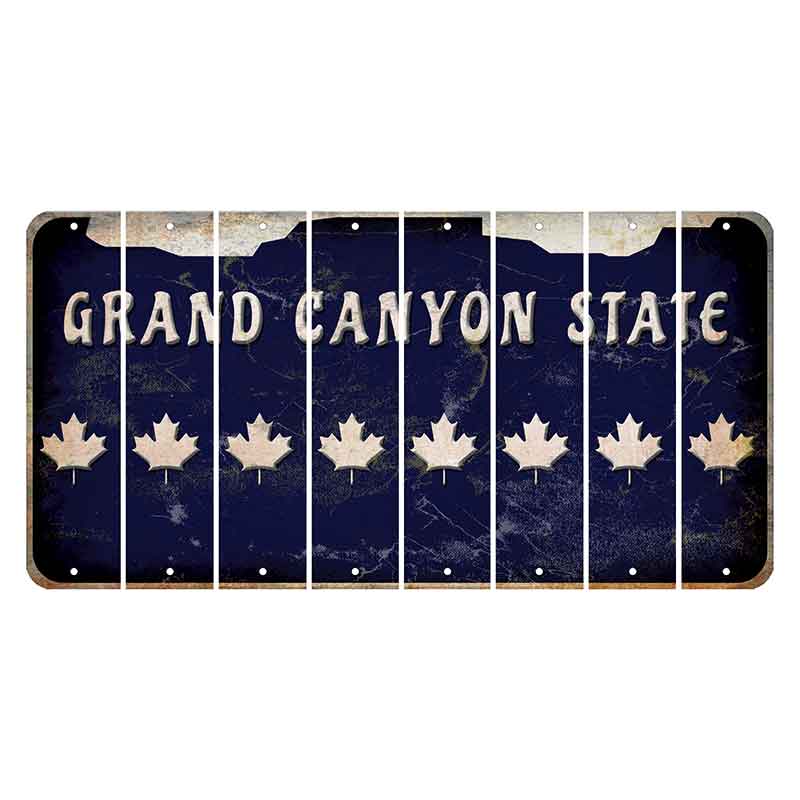 Arizona Navy Cut License Plate Strips (Set of 8) Maple Leaf