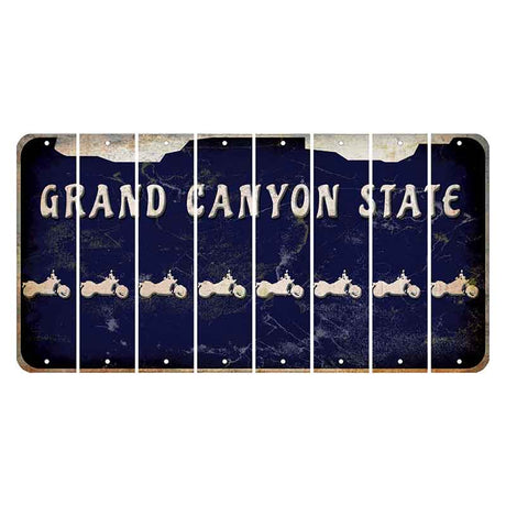 Arizona Navy Cut License Plate Strips (Set of 8) Motorcycle