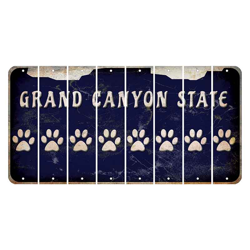 Arizona Navy Cut License Plate Strips (Set of 8) Dog Paw