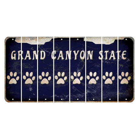 Arizona Navy Cut License Plate Strips (Set of 8) Dog Paw
