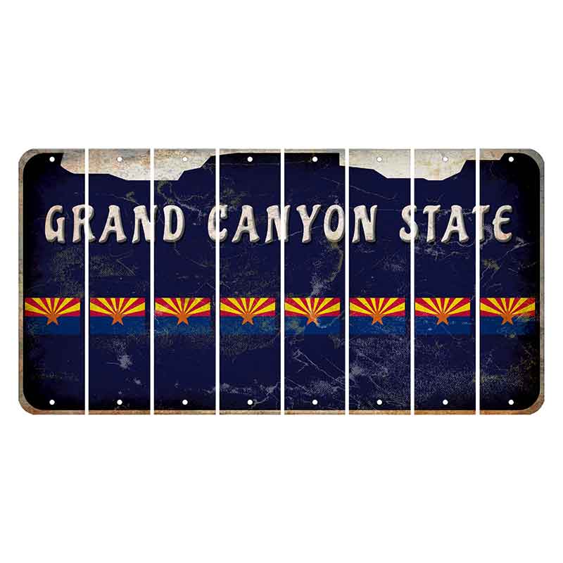 Arizona Navy Cut License Plate Strips (Set of 8) State Flag