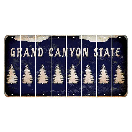 Arizona Navy Cut License Plate Strips (Set of 8) Pine Tree