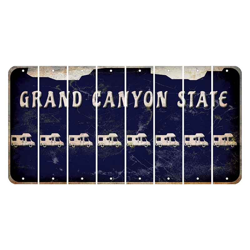 Arizona Navy Cut License Plate Strips (Set of 8) Camper