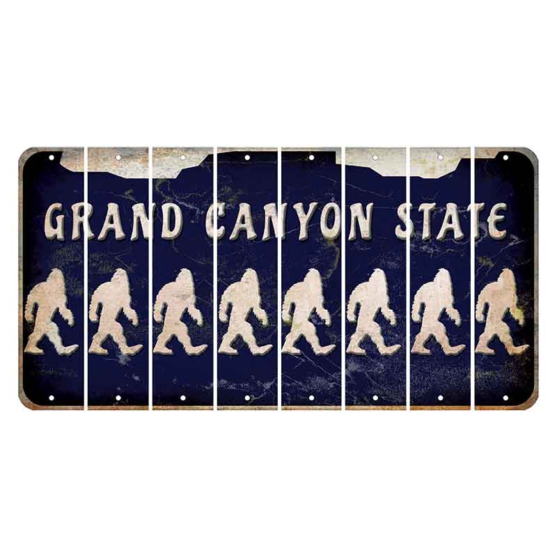 Arizona Navy Cut License Plate Strips (Set of 8) Bigfoot