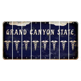 Arizona Navy Cut License Plate Strips (Set of 8) Caduceus