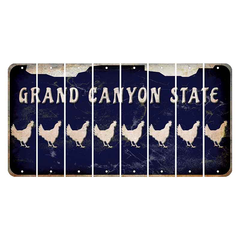 Arizona Navy Cut License Plate Strips (Set of 8) Chicken