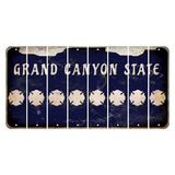 Arizona Navy Cut License Plate Strips (Set of 8) Fire Badge