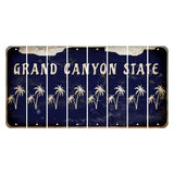 Arizona Navy Cut License Plate Strips (Set of 8) Palm Trees
