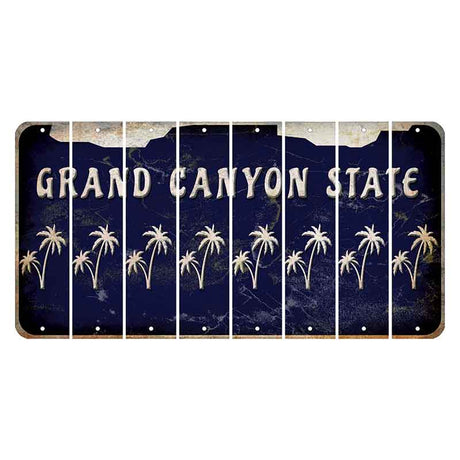 Arizona Navy Cut License Plate Strips (Set of 8) Palm Trees