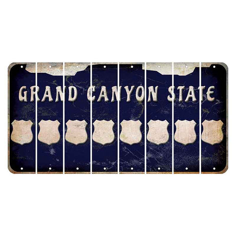 Arizona Navy Cut License Plate Strips (Set of 8) Police Badge
